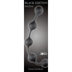 Анальная цепочка силиконовая Classic Anal Beads - чёрная - 31,5 см