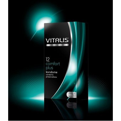 Латексные презервативы анатомической формы VITALIS premium Comfort plus - 12 шт
