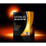 Латексные презервативы с ребристой поверхностью VITALIS premium Ribbed - 3 шт Латексные презервативы с ребристой поверхностью VITALIS premium Ribbed - 3 шт
