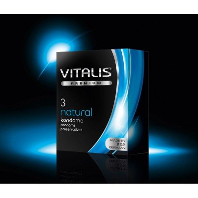 Латексные классические презервативы VITALIS premium Natural - 3 шт