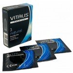 Латексные классические презервативы VITALIS premium Natural - 3 шт Латексные классические презервативы VITALIS premium Natural - 3 шт