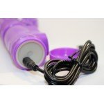 Перезаряжаемый вибратор хай-тек с ротацией и мощным клиторальным стимулятором 4sexdream - фиолетовый - 23 см
