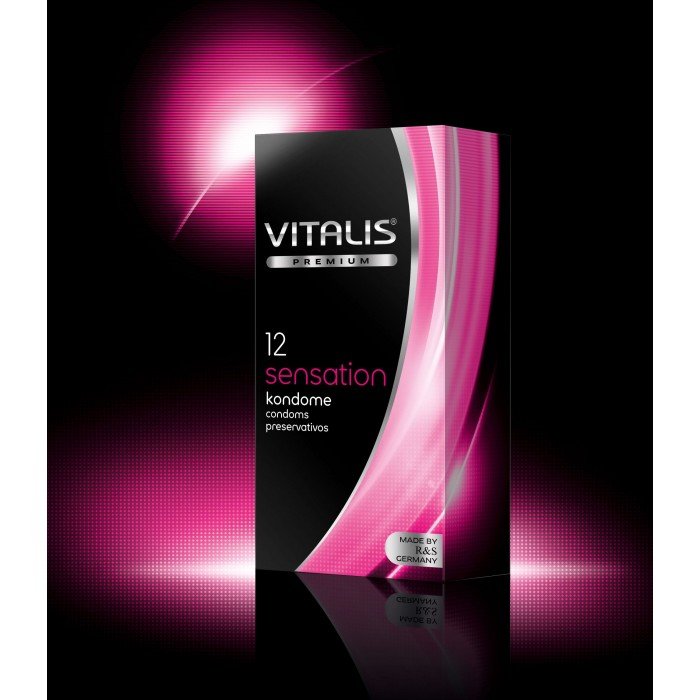 Латексные презервативы с кольцами и точками VITALIS premium Sensation - 12 шт Латексные презервативы с кольцами и точками VITALIS premium Sensation - 12 шт