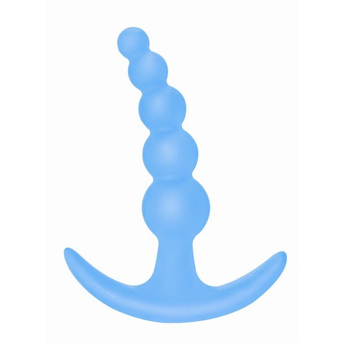 Упругая силиконовая анальная цепочка с шариками Bubbles Anal Plug Blue - голубая - 11,5 см Упругая силиконовая анальная цепочка с шариками Bubbles Anal Plug Blue - голубая - 11,5 см