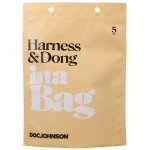 Женский страпон Harness & Dong In A Bag: трусики с насадкой - чёрные - 13 см
