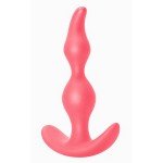 Силиконовая анальная пробка с двумя шариками Bent Anal Plug - розовая - 13 см Силиконовая анальная пробка с двумя шариками Bent Anal Plug - розовая - 13 см