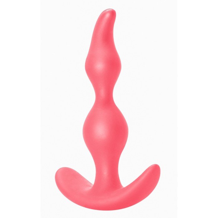 Силиконовая анальная пробка с двумя шариками Bent Anal Plug - розовая - 13 см Силиконовая анальная пробка с двумя шариками Bent Anal Plug - розовая - 13 см