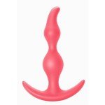 Силиконовая анальная пробка с двумя шариками Bent Anal Plug - розовая - 13 см Силиконовая анальная пробка с двумя шариками Bent Anal Plug - розовая - 13 см