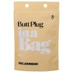 Классическая анальная пробка Butt Plug In A Bag с удобным ограничителем - чёрная - 12 см