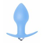 Силиконовая анальная пробка с вибрацией Bulb Anal Plug - голубая - 10 см