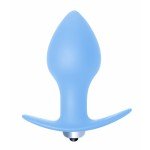 Силиконовая анальная пробка с вибрацией Bulb Anal Plug - голубая - 10 см Силиконовая анальная пробка с вибрацией Bulb Anal Plug - голубая - 10 см