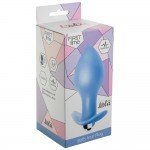 Силиконовая анальная пробка с вибрацией Bulb Anal Plug - голубая - 10 см Силиконовая анальная пробка с вибрацией Bulb Anal Plug - голубая - 10 см