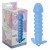 Силиконовая анальная ребристая пробка с вибрацией Twisted Anal Plug - голубая - 13 см