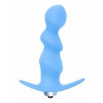 Фигурная анальная пробка с вибрацией Spiral Anal Plug - голубая - 12 см Фигурная анальная пробка с вибрацией Spiral Anal Plug - голубая - 12 см