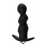 Фигурная анальная пробка с вибрацией Spiral Anal Plug - чёрная - 12 см