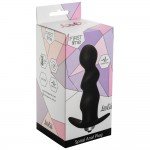 Фигурная анальная пробка с вибрацией Spiral Anal Plug - чёрная - 12 см