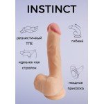 Суперреалистичный гибкий фаллоимитатор на присоске Obsess Instinct - телесный - 17,5 см