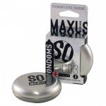 Латексные экстремально тонкие презервативы 0,03 мм в железном кейсе MAXUS 003 - 3 шт