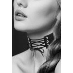 Изысканный ошейник-чокер со шнуровкой Choker Lacet Noir - чёрный Изысканный ошейник-чокер со шнуровкой Choker Lacet Noir - чёрный