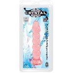 Анальная ребристая пробка-ёлочка Crystal Jellie Anal Plug - розовая - 14 см