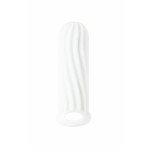 Насадка для увеличение пениса в ширину Homme Wide White с двусторонним рельефом - белая - 13 см
