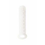 Насадка для увеличение пениса в длину Homme Long White с двусторонним рельефом - белая - 13,5 см