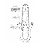 Пустотелый страпон (фаллопротез) Men's Line на ремешках с заклепками - телесный - 18 см