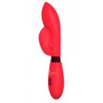 Вагинально-клиторальный вибратор Indeep Gina Red - красный - 20,5 см Вагинально-клиторальный вибратор Indeep Gina Red - красный - 20,5 см