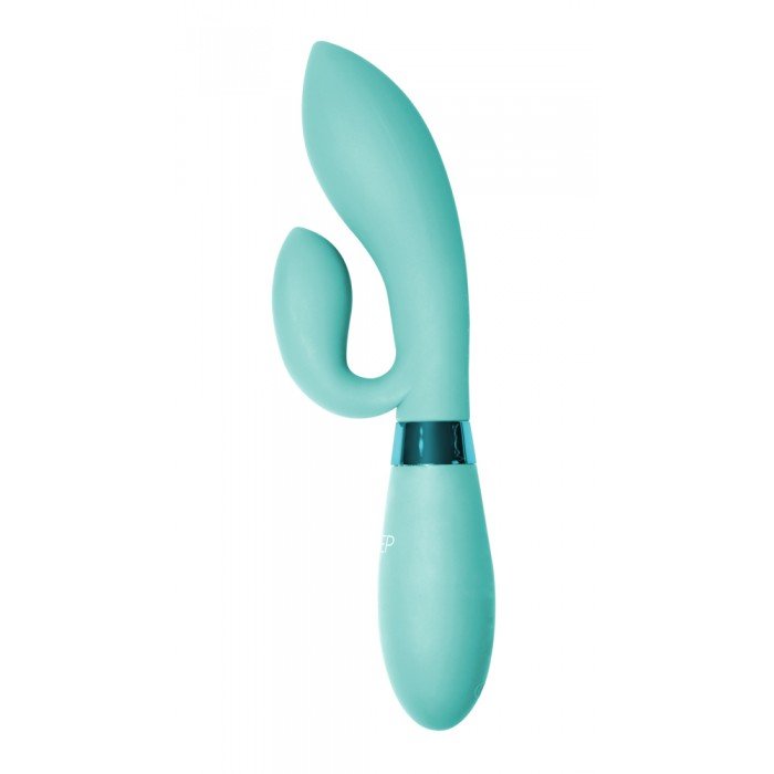 Вагинально-клиторальный вибратор Indeep Gina Turquoise - бирюзовый - 20,5 см Вагинально-клиторальный вибратор Indeep Gina Turquoise - бирюзовый - 20,5 см