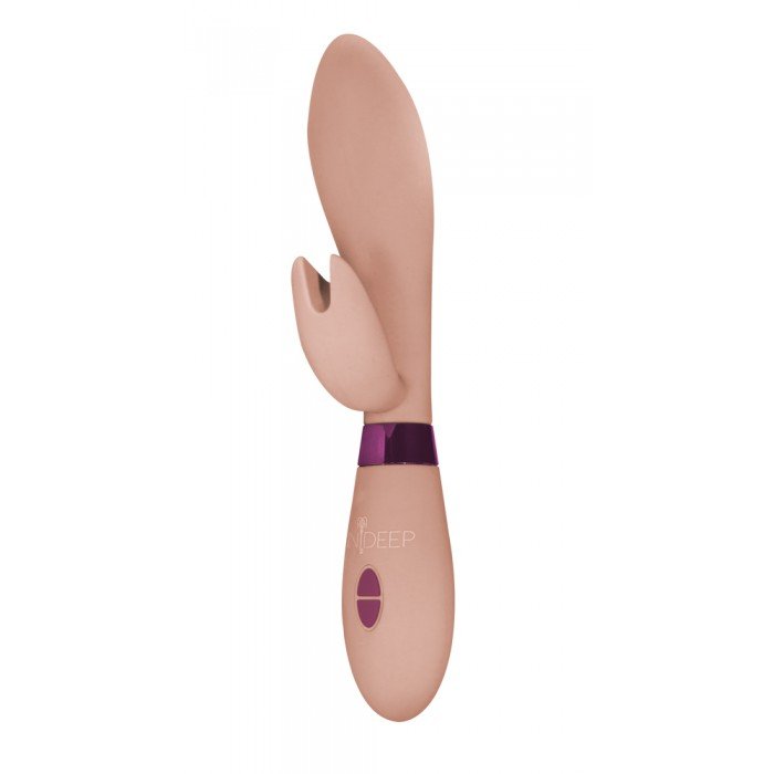 Вибратор с клиторальным стимулятором Indeep Leyla Beige - бежевый - 20,5 см Вибратор с клиторальным стимулятором Indeep Leyla Beige - бежевый - 20,5 см