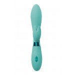 Вибратор с клиторальным стимулятором Indeep Leyla Turquoise - бирюзовый - 20,5 см Вибратор с клиторальным стимулятором Indeep Leyla Turquoise - бирюзовый - 20,5 см