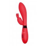 Вибратор с клиторальным зайчиком Indeep Yonce Red - красный - 20,5 см Вибратор с клиторальным зайчиком Indeep Yonce Red - красный - 20,5 см
