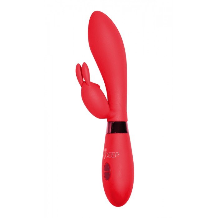 Вибратор с клиторальным зайчиком Indeep Yonce Red - красный - 20,5 см Вибратор с клиторальным зайчиком Indeep Yonce Red - красный - 20,5 см