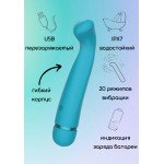 Перезаряжаемый вибратор Fantasy Raffi Blue с выделенной головкой - бирюзовый - 17,1 см