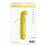 Перезаряжаемый вибратор Fantasy Flamie Yellow с загнутым кончиком - жёлтый - 18,5 см