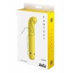 Перезаряжаемый вибратор Fantasy Flamie Yellow с загнутым кончиком - жёлтый - 18,5 см