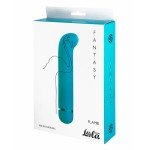 Перезаряжаемый вибратор Fantasy Flamie Blue с загнутым кончиком - бирюзовый - 18,5 см