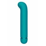 Перезаряжаемый вибратор Fantasy Flamie Blue с загнутым кончиком - бирюзовый - 18,5 см