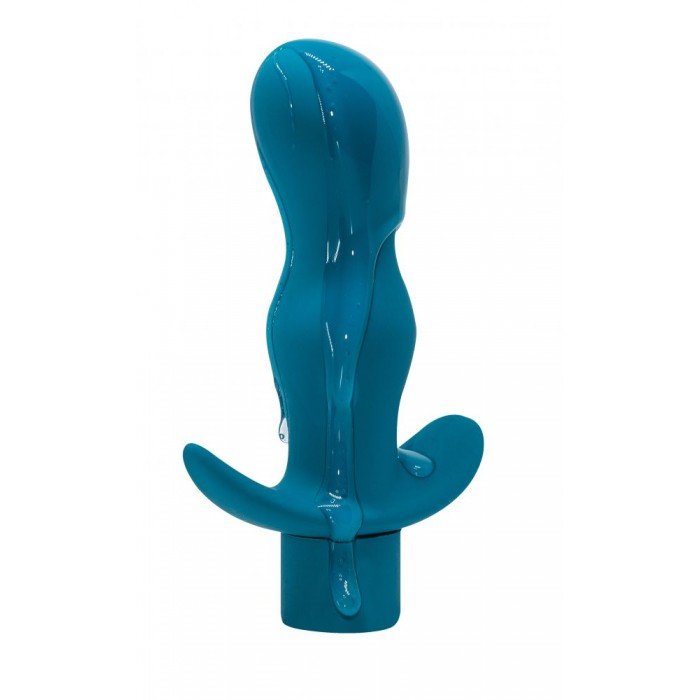 Анальная пробка / массажер точки P или G с вибрацией Spice it up Satisfaction Aquamarine - синяя - 11,5 см