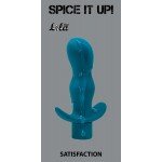 Анальная пробка / массажер точки P или G с вибрацией Spice it up Satisfaction Aquamarine - синяя - 11,5 см
