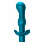 Силиконовая анальная фигурная пробка / массажёр точки G с вибрацией Spice it up Passion Aquamarine - синяя - 14 см