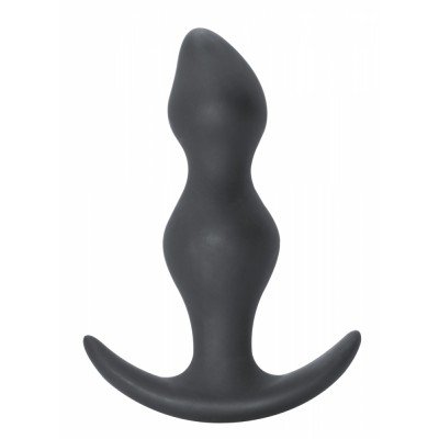 Фигурная анальная пробка Spice it up! Fantasy Dark Grey из силикона - серая - 12,5 см