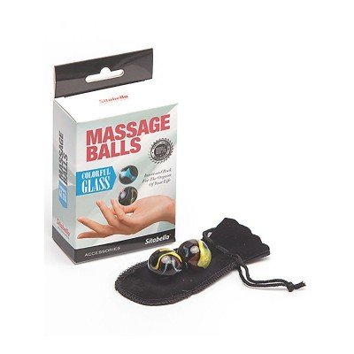 Вагинальные шарики Sitabella Massage Balls Colorfil Glass из стекла - 2,5 см