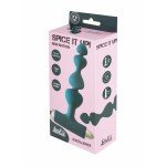 Анальная пробка-цепочка с вибрацией Spice it up New Edition Excellence - зелёная - 15 см