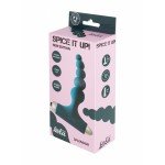 Рельефная анальная пробка с вибрацией Spice it up New Edition Splendor - зелёная - 12 см Рельефная анальная пробка с вибрацией Spice it up New Edition Splendor - зелёная - 12 см