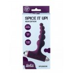 Рельефная анальная пробка с вибрацией Spice it up New Edition Splendor - бордовая - 12 см