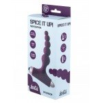 Рельефная анальная пробка с вибрацией Spice it up New Edition Splendor - бордовая - 12 см