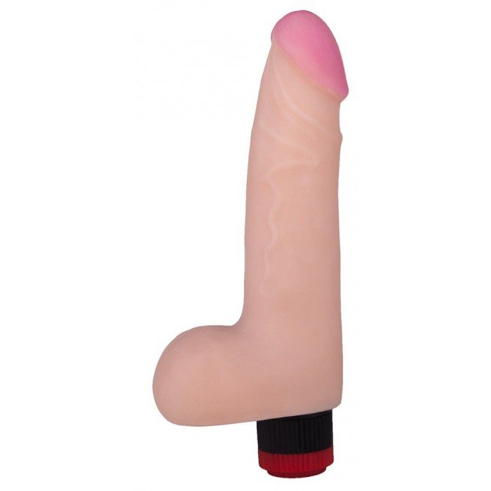 Вибратор-реалистик из киберкожи NeoSkin Lovetoy с мошонкой - телесный - 19,5 см Вибратор-реалистик из киберкожи NeoSkin Lovetoy с мошонкой - телесный - 19,5 см