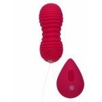 Вагинальные виброшарики с пульсацией на пульте ДУ Take it Easy Era Wine Red - красные - 8,3 см