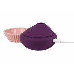 Вакуумно-волновой стимулятор клитора с вибрацией в виде капкейка Blueberry Cupcake - черничный